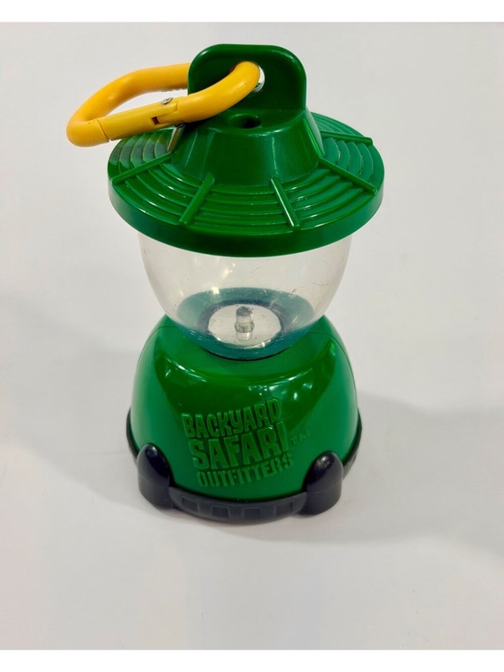 Backyard Safari Kids Mini Lantern With Carabiner Clip Green & Yellow Battery Ope